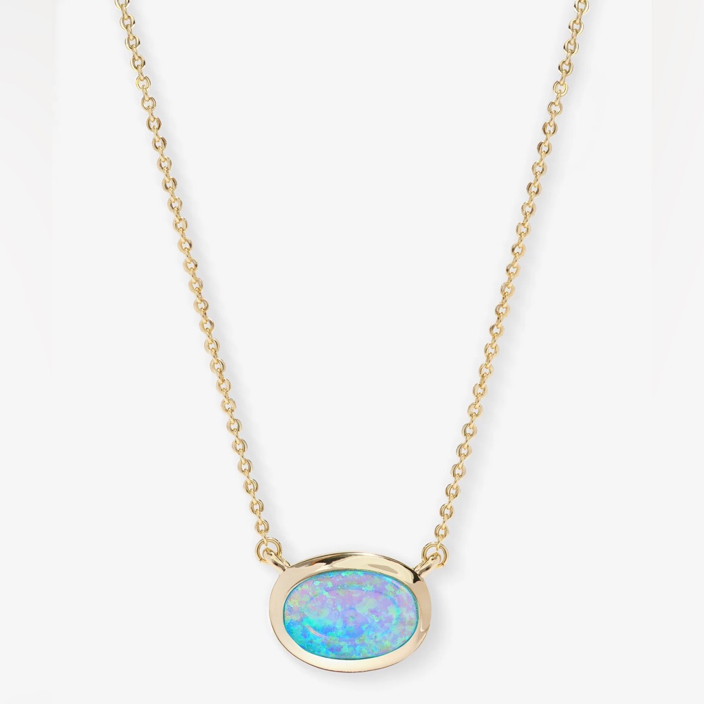 Melinda Maria Gold Necklace With Simulated Opal